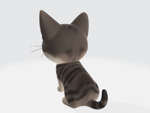 Cute Cartoon Cat - Kawaii Kitten Character 3D मॉडल