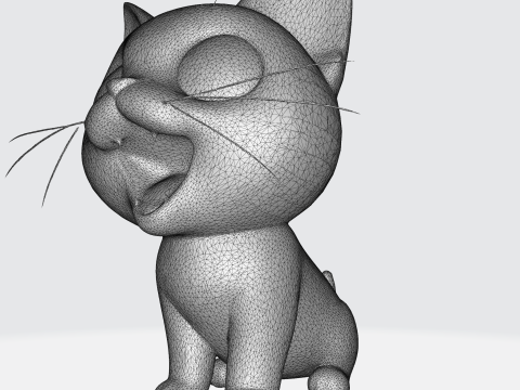 Cute Cartoon Cat - Kawaii Kitten Character 3D मॉडल
