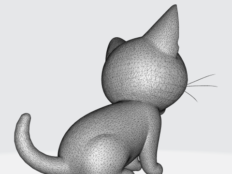 Cute Cartoon Cat - Kawaii Kitten Character 3D मॉडल