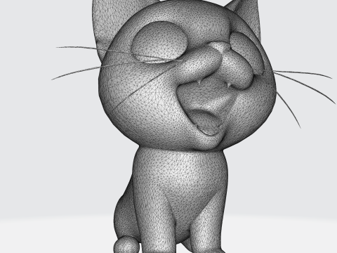 Cute Cartoon Cat - Kawaii Kitten Character 3D मॉडल