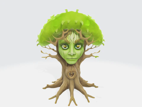 Fantasy Tree Spirit - Magical Enchanted Tree Character 3D Model