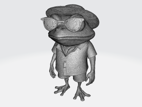 Cartoon Frog Character - Summer Tourist Model 3D