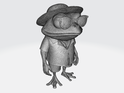Cartoon Frog Character - Summer Tourist Model 3D