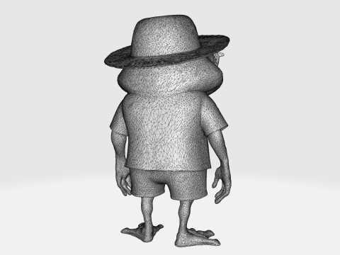 Cartoon Frog Character - Summer Tourist Model 3D