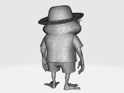 Cartoon Frog Character - Summer Tourist 3D Model