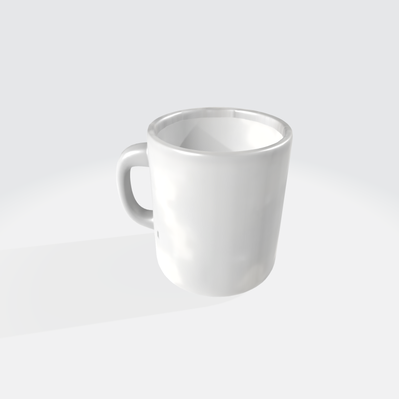 Realistic White Coffee Mug 3D Model .c4d .max .obj .3ds .fbx .stl .blend