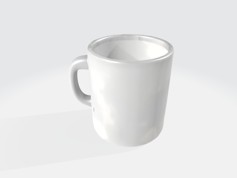 Realistic White Coffee Mug 3D Model