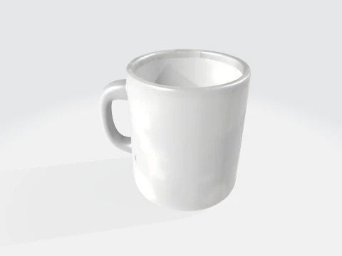 현실적인 흰색 커피 머그잔 3D 모델