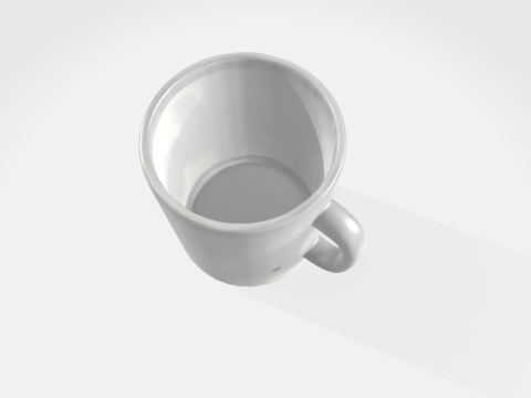 Realistic White Coffee Mug 3D Model