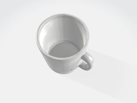 Realistic White Coffee Mug 3D Model