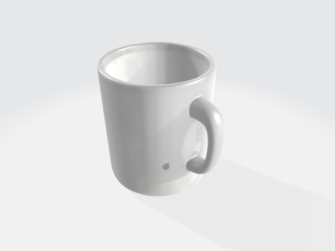 Realistic White Coffee Mug 3D Model