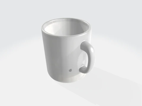 Realistic White Coffee Mug 3D Model