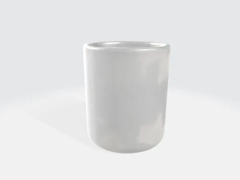 Realistic White Coffee Mug 3D Model