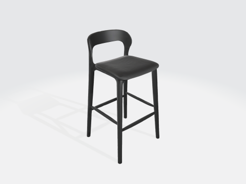 Modern Black Bar Stool - Kitchen Counter Chair Model 3D