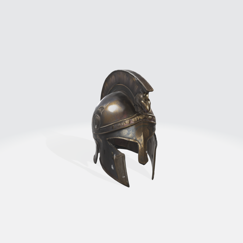 Ancient Greek Roman Spartan Helmet 3D Model .c4d .max .obj .3ds .fbx .stl .blend