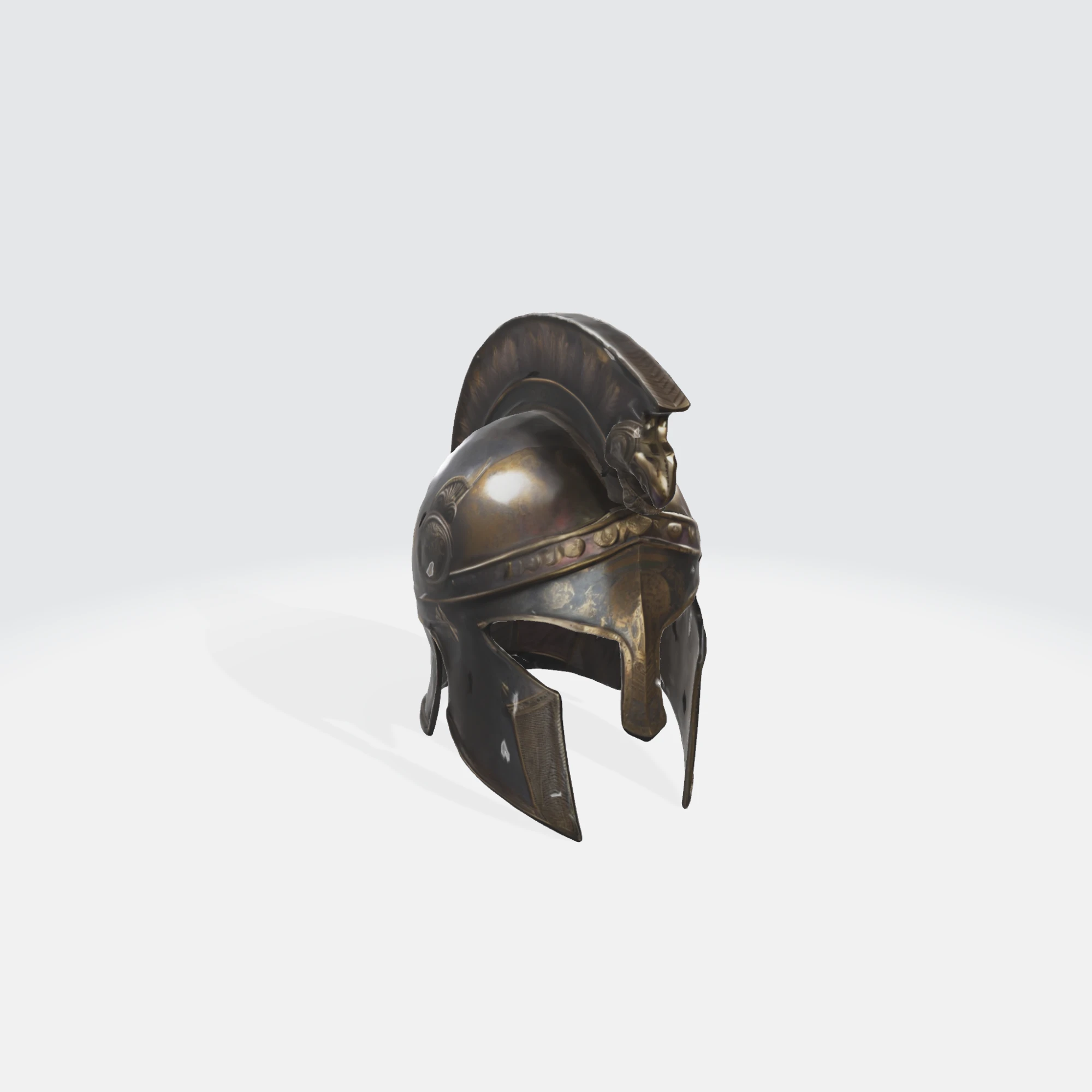 Ancient Greek Roman Spartan Helmet 3D Model .c4d .max .obj .3ds .fbx .stl .blend 