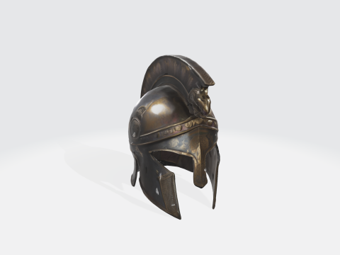 Ancient Greek Roman Spartan Helmet 3D Model
