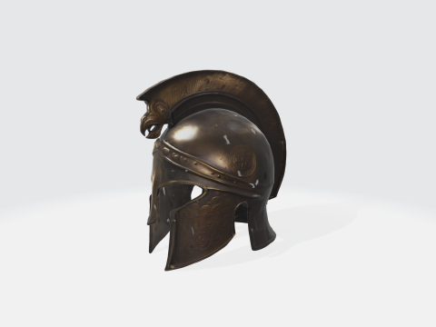 Ancient Greek Roman Spartan Helmet 3D Model