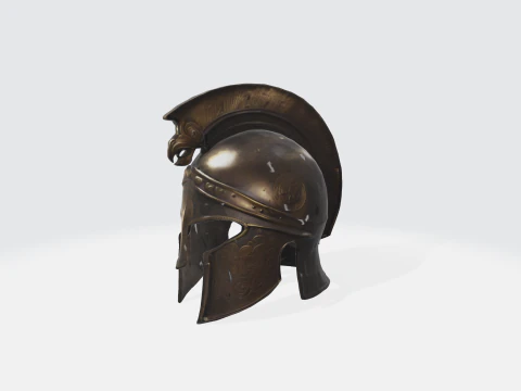 Ancient Greek Roman Spartan Helmet 3D Model