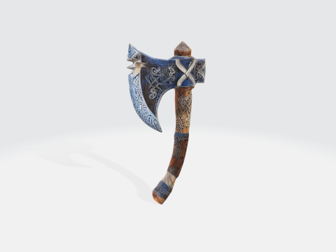 Viking Battle Axe - Medieval Celtic Warrior Weapon Modelo 3D