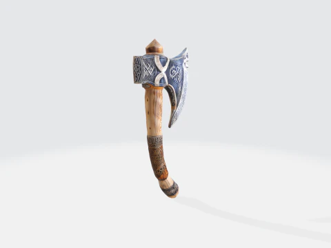 Viking Battle Axe - Medieval Celtic Warrior Weapon 3D Model