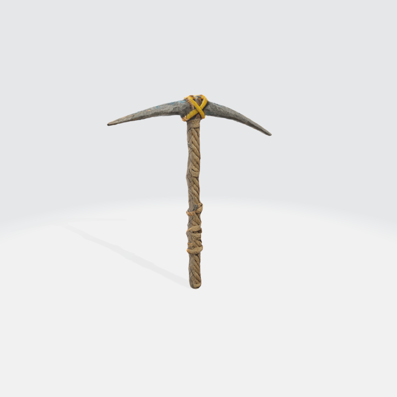 Medieval Pickaxe - Fantasy Mining Tool Asset Modelo 3D .c4d .max .obj .3ds .fbx .stl .blend