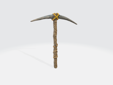 Medieval Pickaxe - Fantasy Mining Tool Asset Modelo 3D