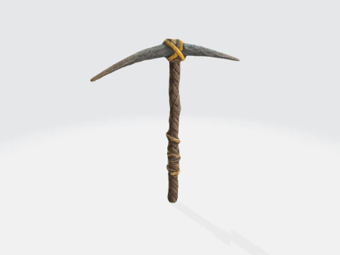 Medieval Pickaxe - Fantasy Mining Tool Asset 3D Model