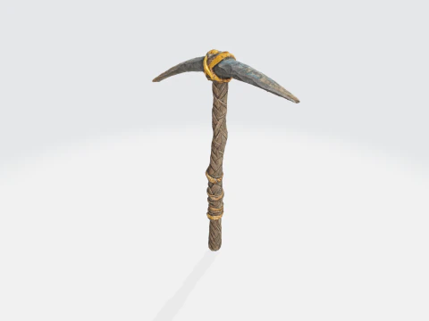 Medieval Pickaxe - Fantasy Mining Tool Asset 3D Model