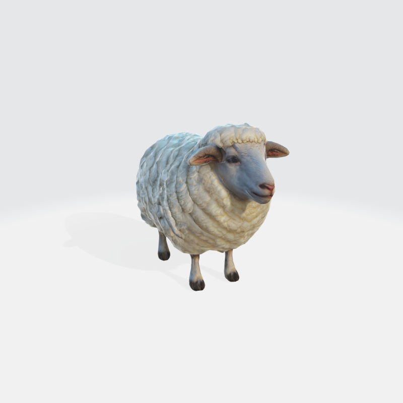 Realistic 3D Sheep Model - Low Poly Farm Animal Modello 3D .c4d .max .obj .3ds .fbx .stl .blend