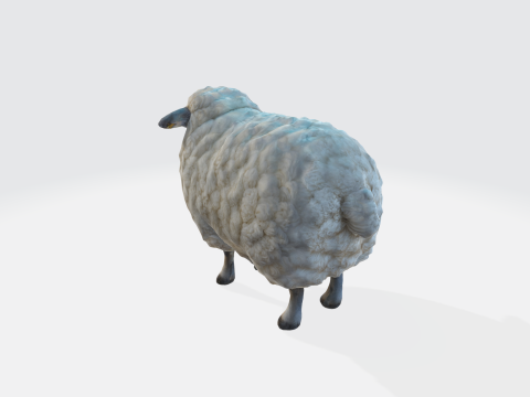 Realistic 3D Sheep Model - Low Poly Farm Animal Modello 3D