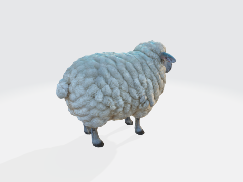 Realistic 3D Sheep Model - Low Poly Farm Animal Modello 3D