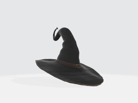 Witch Hat - Halloween Fantasy Magic Wizard Hat 3D Model