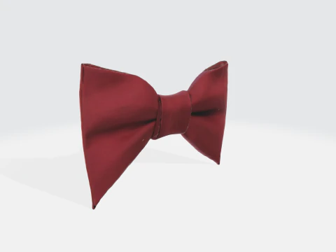 3D Bow Tie Model - Red Formal Accessories 3D Model