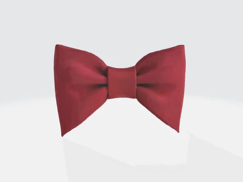 3D Bow Tie Model - Red Formal Accessories 3D Model