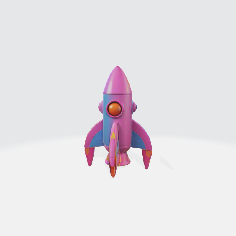 Cartoon Rocket Ship - Space Vehicle Modello 3D .c4d .max .obj .3ds .fbx .stl .blend