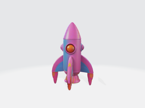 Cartoon Rocket Ship - Space Vehicle 3D Model