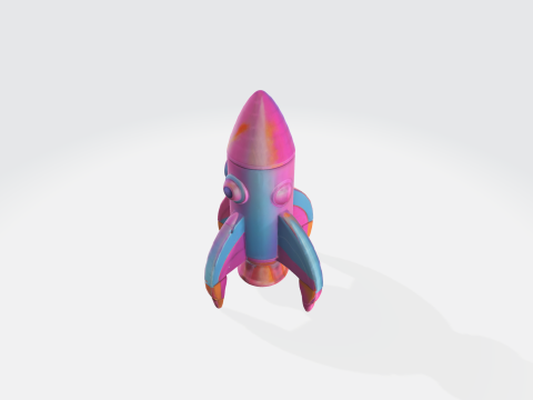 Cartoon Rocket Ship - Space Vehicle Modello 3D