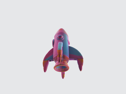 Cartoon Rocket Ship - Space Vehicle Modello 3D