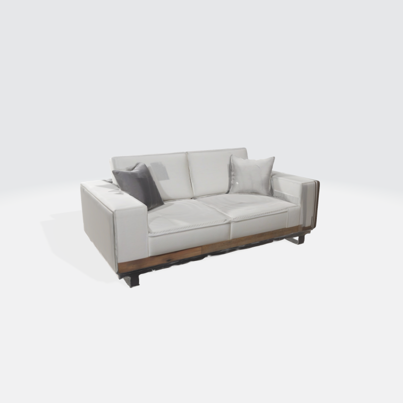 Modern White Leather Sofa - Contemporary Living Room Furniture 3D 모델 .c4d .max .obj .3ds .fbx .stl .blend