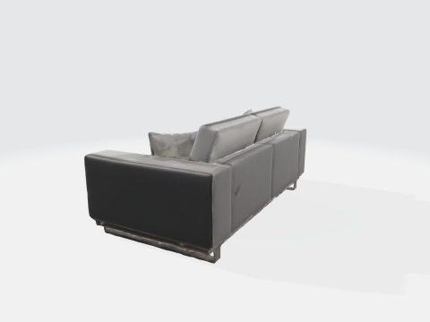Modern White Leather Sofa - Contemporary Living Room Furniture 3D 모델