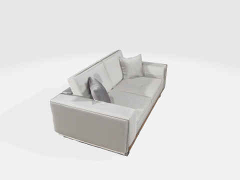 Modern White Leather Sofa - Contemporary Living Room Furniture 3D 모델