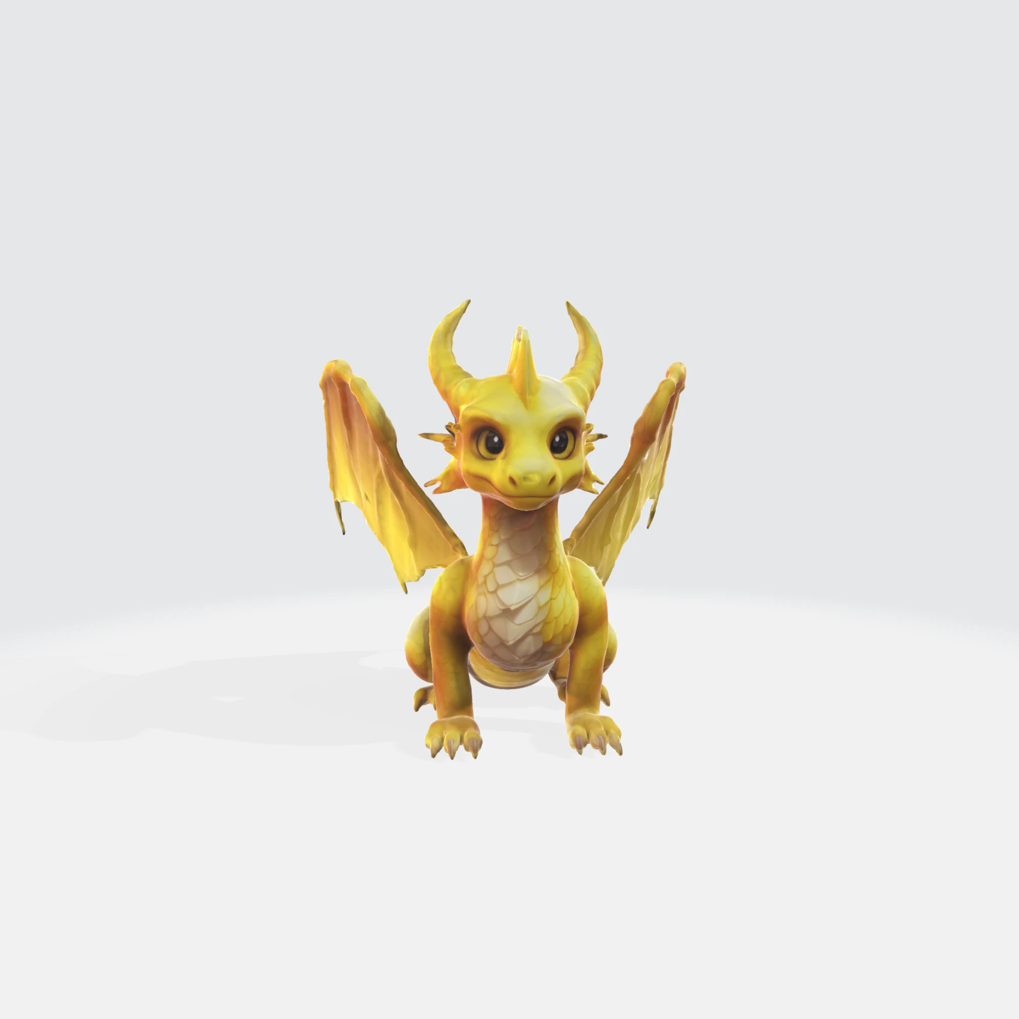 Golden Dragon - Fantasy Creature 3D Model .c4d .max .obj .3ds .fbx .stl .blend 