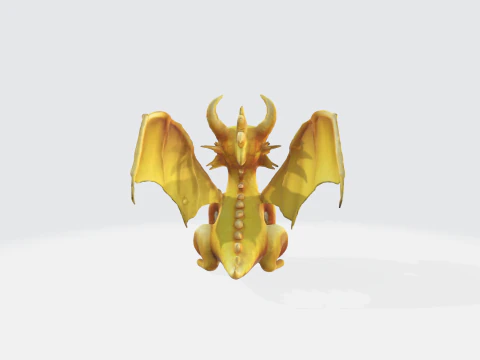 Golden Dragon - Fantasy Creature 3D Model