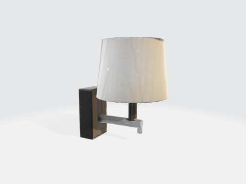 Modern Wall Sconce Light - Contemporary Bedside Lamp with Fabric Shade 3D Model