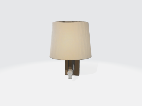 Modern Wall Sconce Light - Contemporary Bedside Lamp with Fabric Shade Model 3D