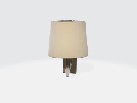 Modern Wall Sconce Light - Contemporary Bedside Lamp with Fabric Shade 3D Model