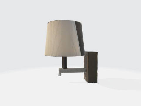 Modern Wall Sconce Light - Contemporary Bedside Lamp with Fabric Shade Model 3D