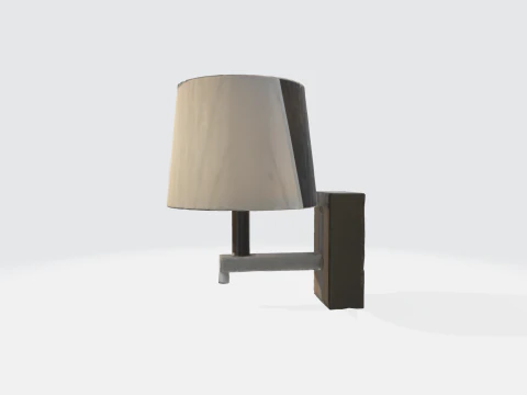 Modern Wall Sconce Light - Contemporary Bedside Lamp with Fabric Shade 3D Model