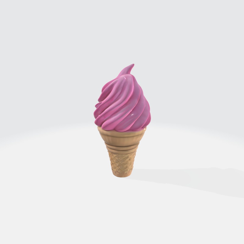 3D Ice Cream Soft Serve Model - Food Asset 3D Model .c4d .max .obj .3ds .fbx .stl .blend